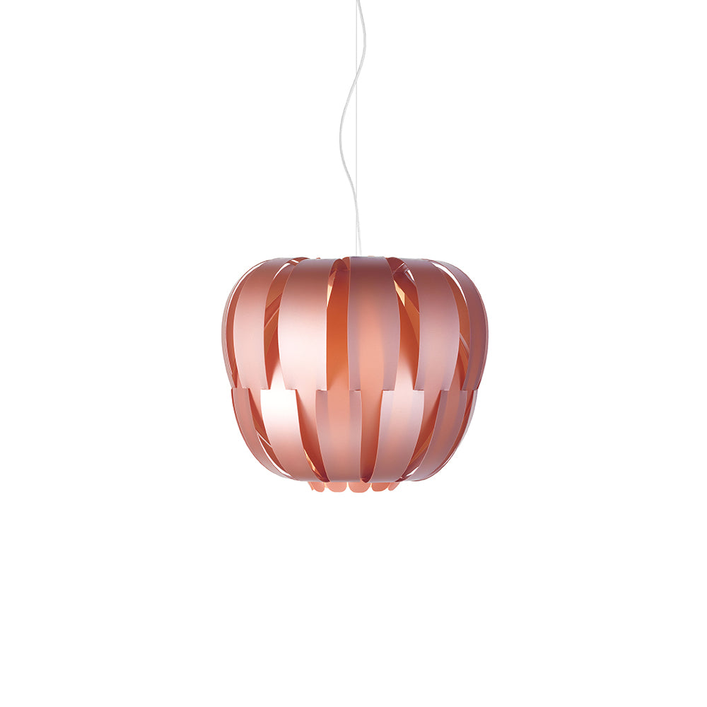 Sospensione Moderna 1 Luce Queen In Polilux Rosa Metallico D42 Made In Italy