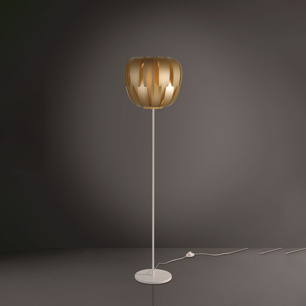 Lampada Da Terra Con Base 1 Luce Queen In Polilux Oro D60 Made In Italy