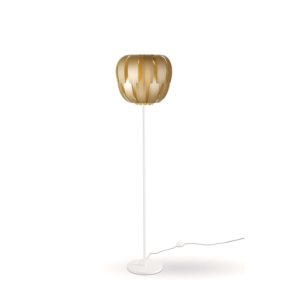 Lampada Da Terra Con Base 1 Luce Queen In Polilux Oro D60 Made In Italy