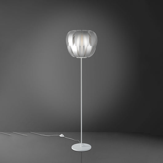 Lampada Da Terra Con Base 1 Luce Queen In Polilux Silver D60 Made In Italy