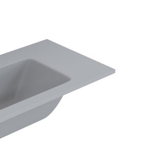 Lavabo ad incasso mineral marmo colore grigio cenere mobile composizione bagno *** misure 61x46 cm, confezione 1