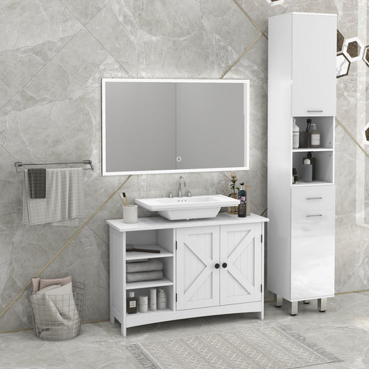 Mobile Sottolavello da Bagno 90x30x60 cm in Legno Bianco