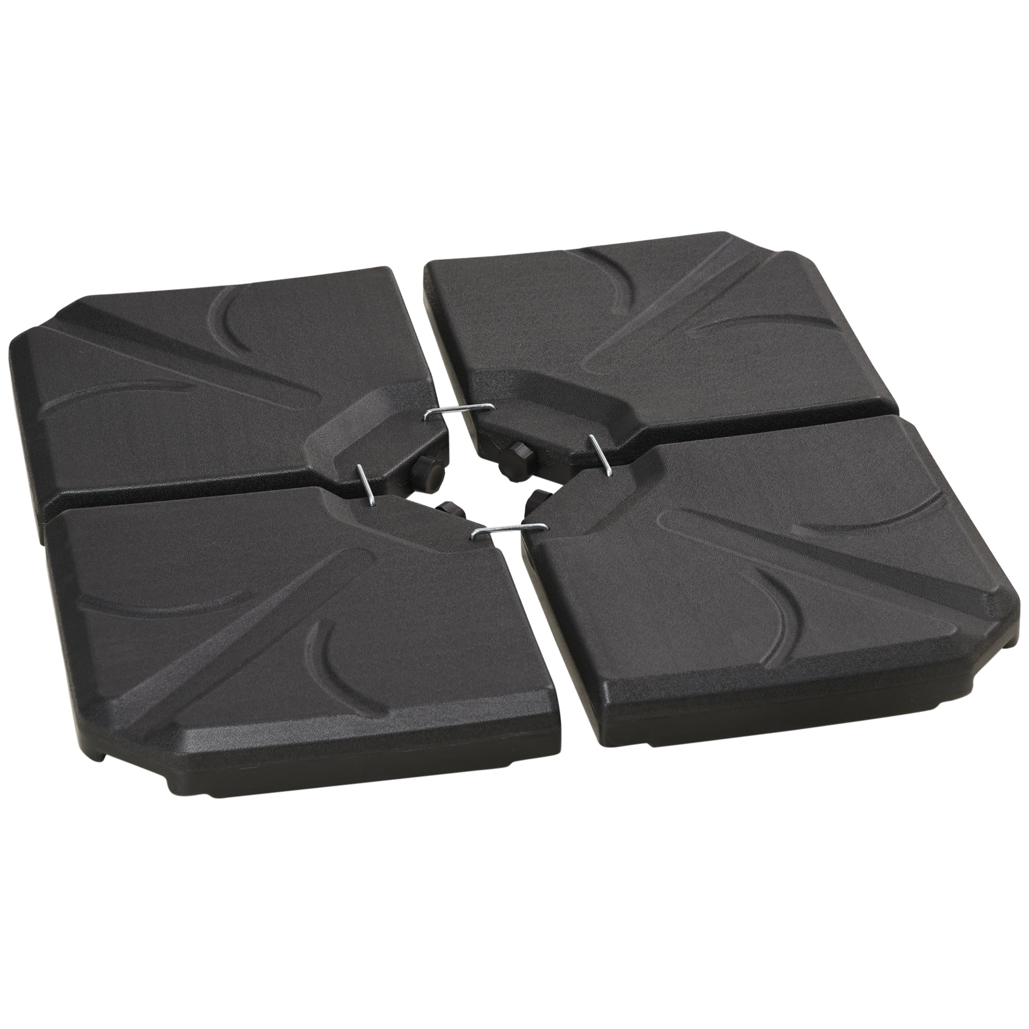 Base per Ombrellone da Giardino 103x103x8,3 cm 72 Kg Riempibile con Acqua o Sabbia in HDPE Nero