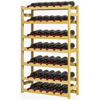 Scaffale Portabottiglie a 7 Livelli per 42 Bottiglie di Vino 63x25x102 cm Legno di Pino Naturale