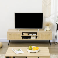 Mobile TV fino a 60” 50x39x48,3 cm in Legno e Rattan Naturale