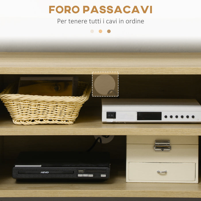 Mobile TV fino a 60” 50x39x48,3 cm in Legno e Rattan Naturale