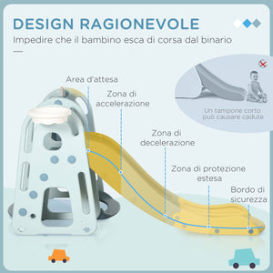 Set Gioco 4 in 1 per Bambini Altalena Scivolo Canestro e Scaletta