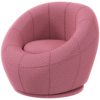 Poltroncina Mini Moderna con Imbottitura Spessa 60x56x48 cm in Peluche Rosa