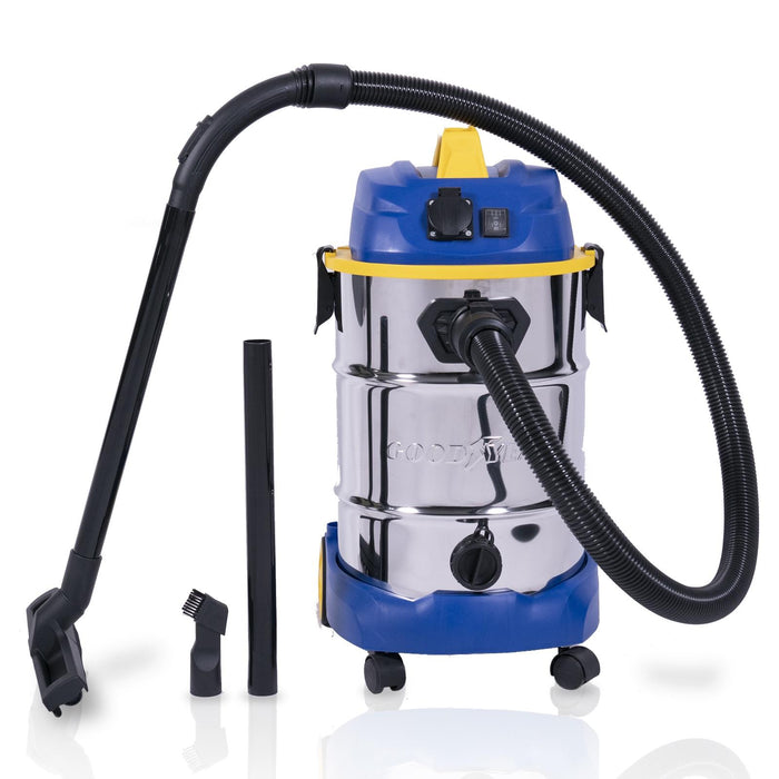 Aspirapolvere Industriale per Solidi e Liquidi 30 L. Aspirapolvere senza sacco 1.600W Goodyear