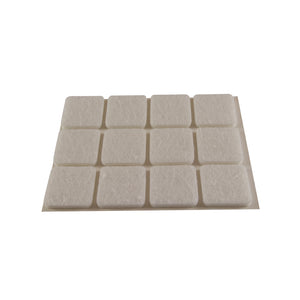 Feltrini adesivi quadrati - 20x20 mm. - bianco - 12 pz.