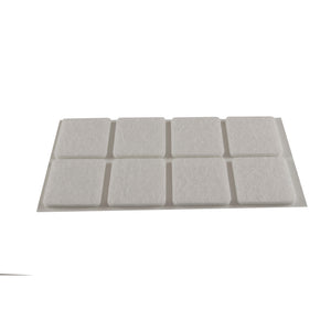 Feltrini adesivi quadrati - 25x25 mm. - bianco - 8 pz.