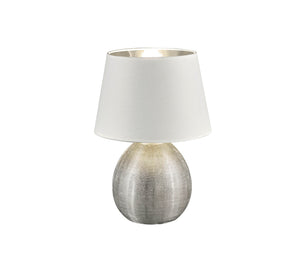 Lampada tavolo da Interno  E27 in Ceramica Argento