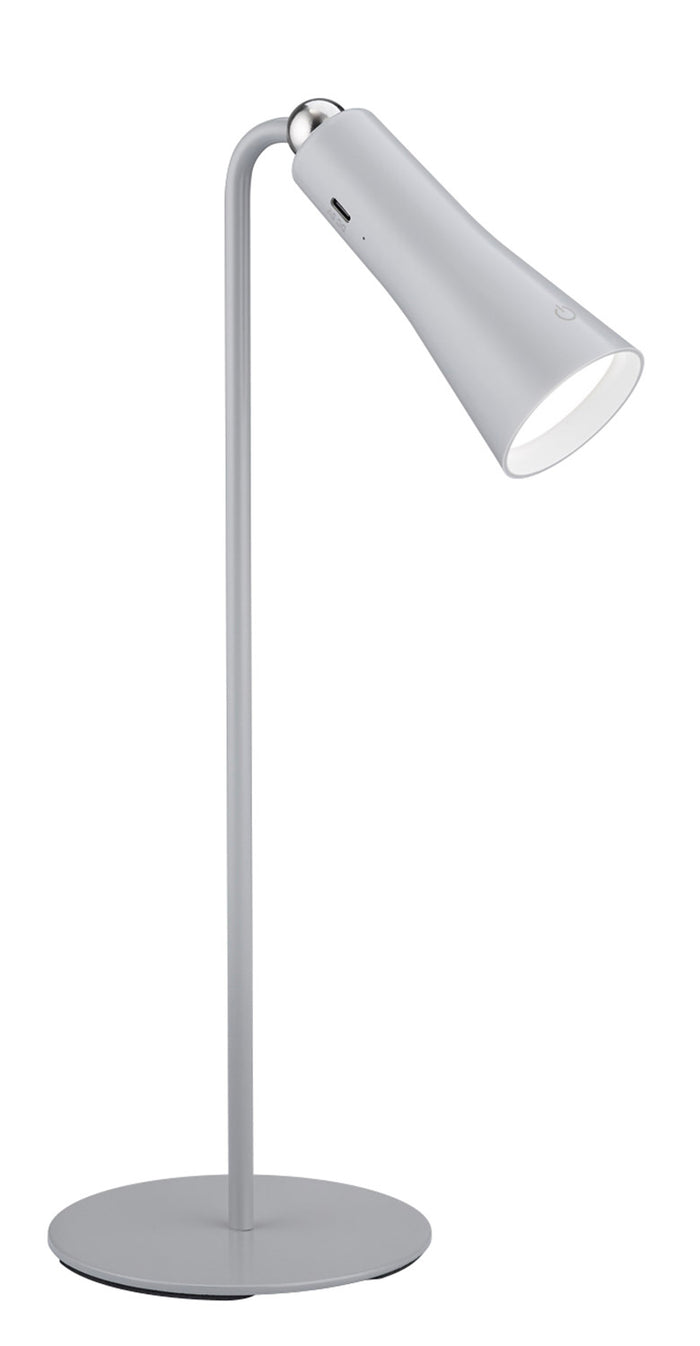 Lampada da Tavolo USB da Interno a LED SMD in Metallo Grigio