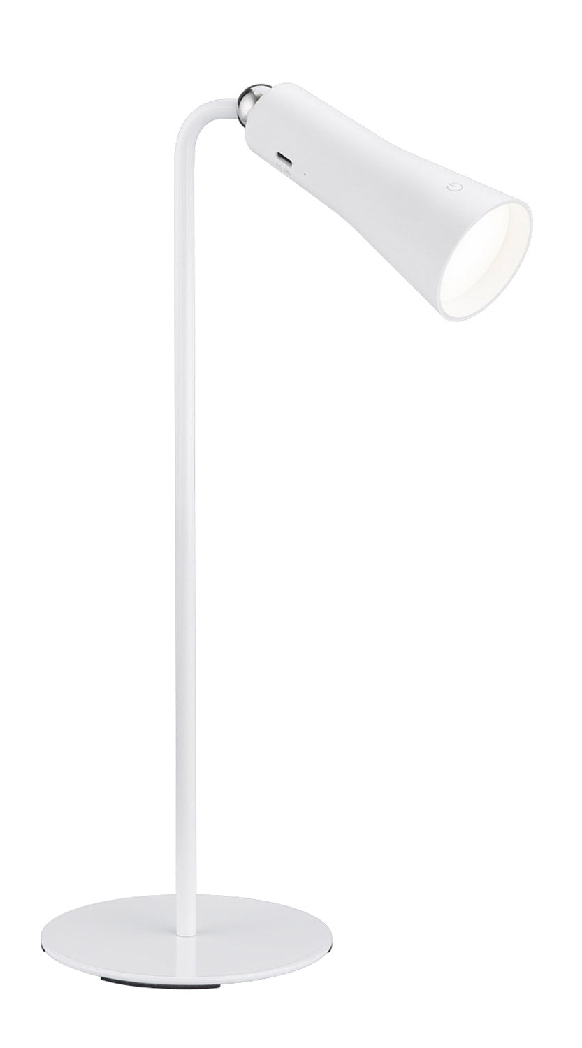 Lampada da Tavolo USB da Interno a LED SMD in Metallo Bianco Opaco