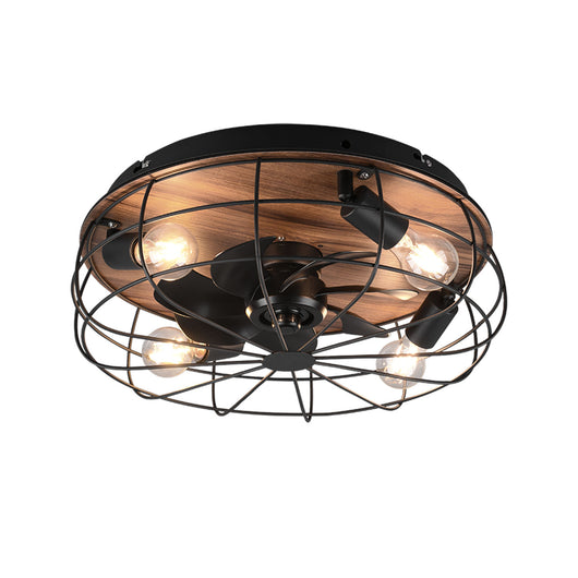 Trondheim - ventilatore da soffitto con plafoniera nero & marrone