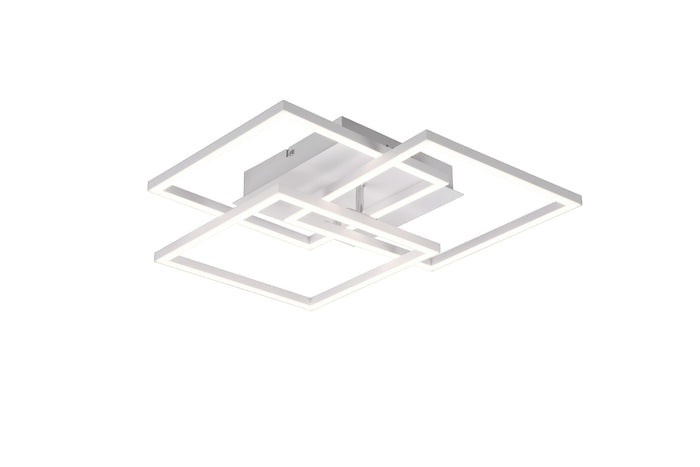 Plafoniera LED 3 quadrati con telecomando Moynash bianco