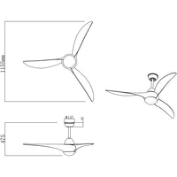 Alesund - ventilatore da soffitto con plafoniera led bianco