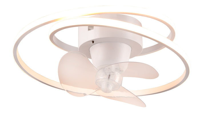 Plafoniera con Ventilatore da Interno a LED Ø50 cm Plastica Bianca