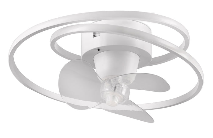 Plafoniera con Ventilatore da Interno a LED Ø50 cm Plastica Bianca