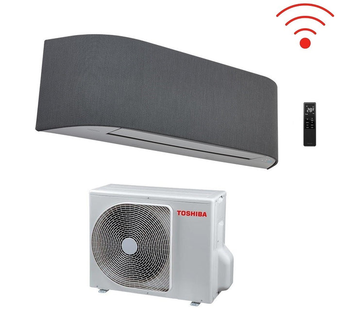 Climatizzatore Condizionatore Toshiba Inverter serie HAORI 13000 btu R-32 RAS-B13N4KVRG-E Wi-Fi Integrato A+++ Grigio Chiaro/Grigio Scuro - NOVITA' Grigio Scuro Grigio Chiaro