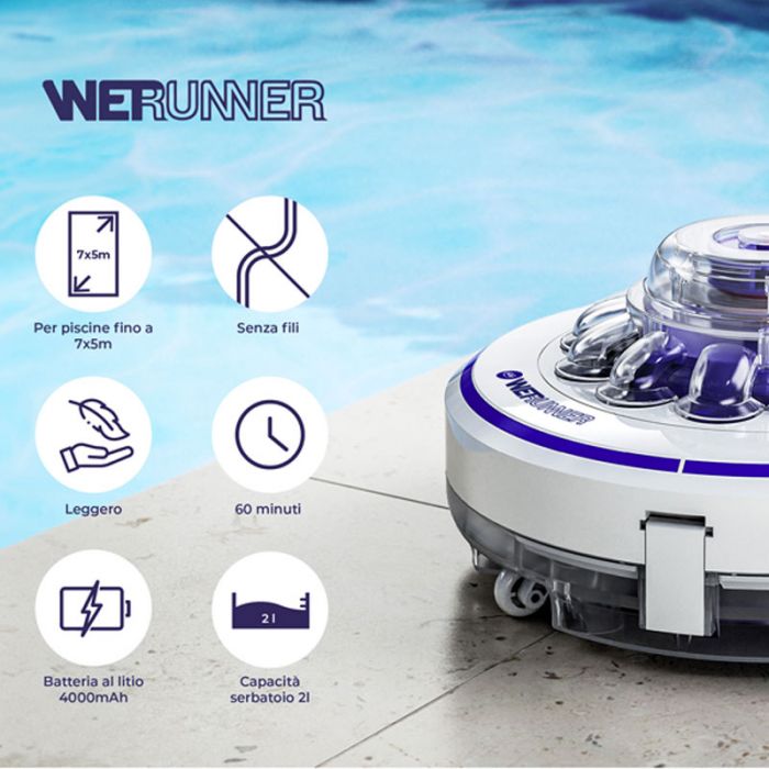 Robot pulitore automatico a batteria WET RUNNER by GRE