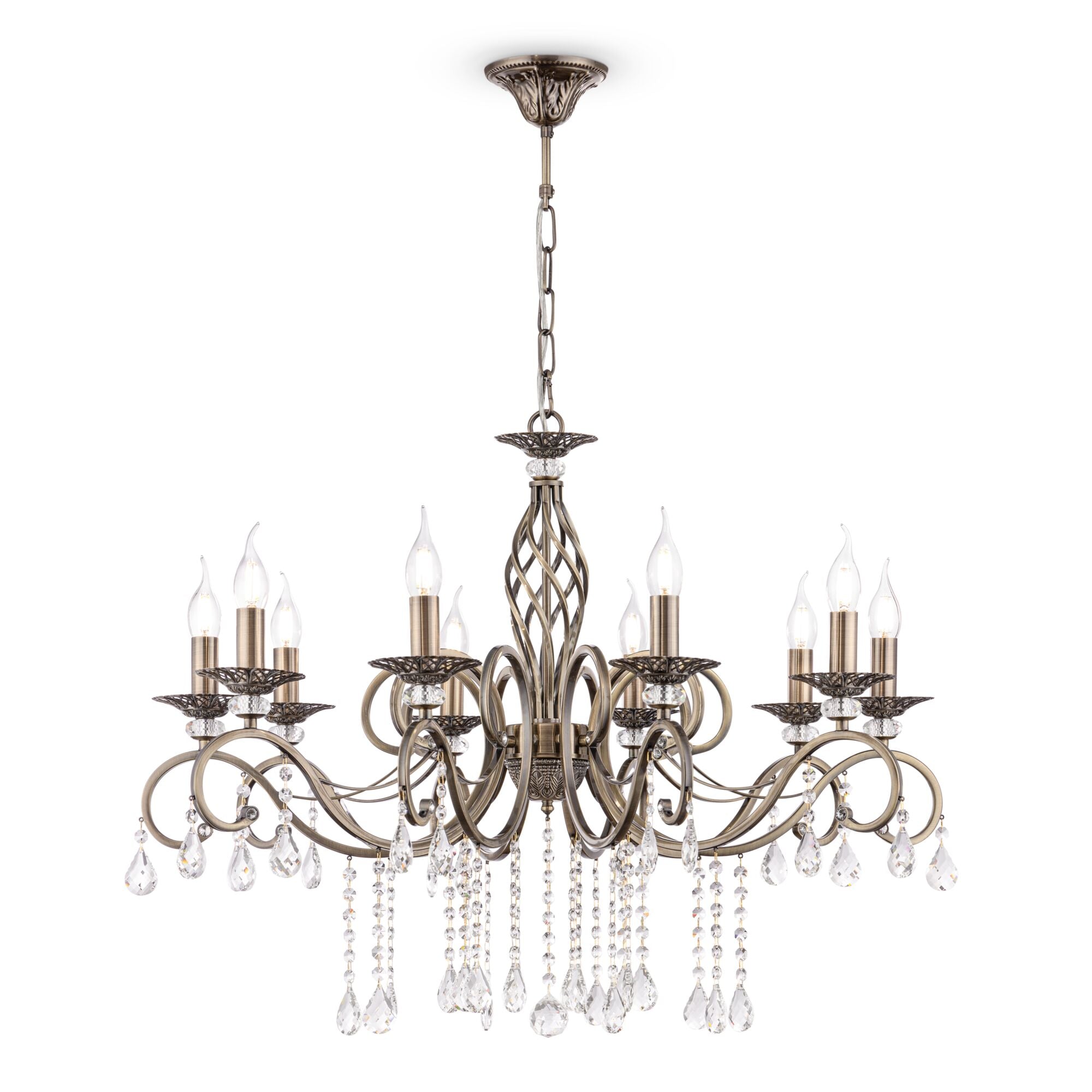 Lampadario Royal Classic in Metallo Grace Ottone