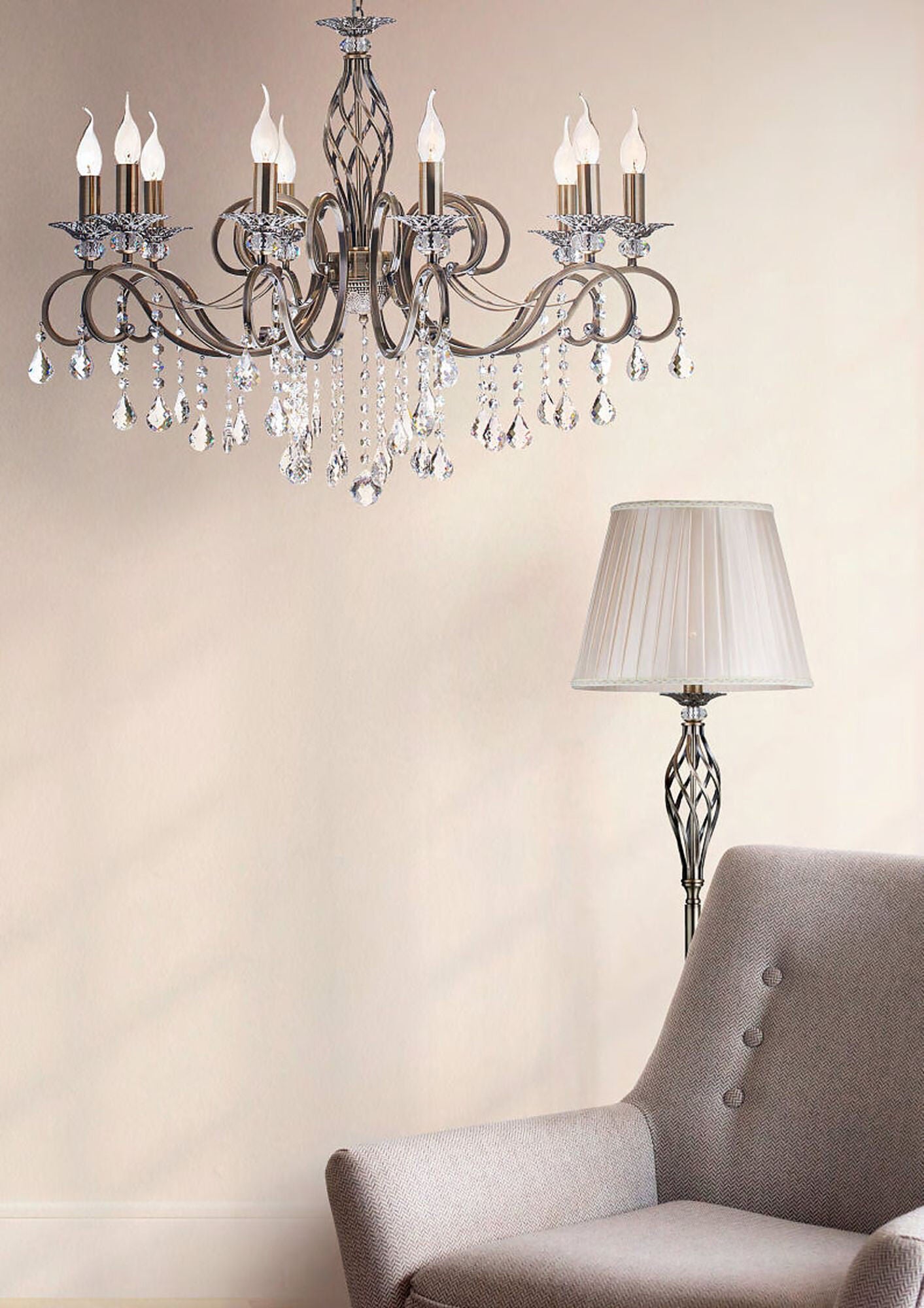 Lampadario Royal Classic in Metallo Grace Ottone