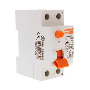 MeanWell RCCB Interruttore Differenziale Puro Tipo A 1P+N 2M 10000A 300mA 25A AC 230V IP20 IEC61008-1