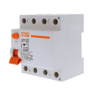 MeanWell RCCB Interruttore Differenziale Puro Tipo AC 3P+N 4M 10000A 30mA 63A AC 400V IP20 IEC61008-1