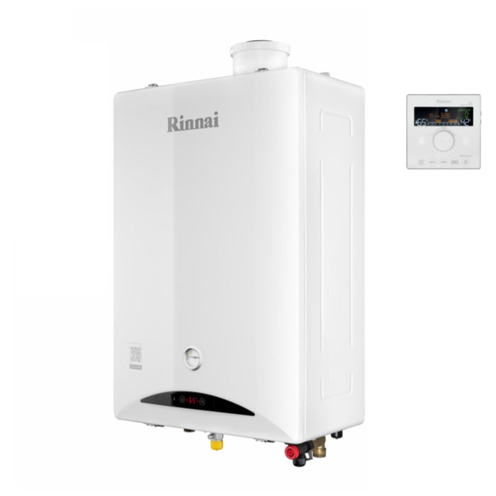 Caldaia RINNAI a condensazione ZEN 24 kW Low NOx Wi-Fi integrato Neutralizzatore Condensa integrato cod. REB-KBI2424FF-LPG GPL Completa di Kit Fumi