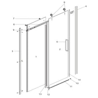 Ogomondo porta scorrevole slide due ante black profilo nero cristallo 8 mm *** misure 137-139xh200 cm, confezione 1