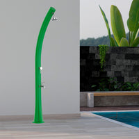 Starmatrix Rio Ss0935 Green Doccia Solare Curva In Polietilene h 226cm Serbatoio 25l Lavapiedi Verde