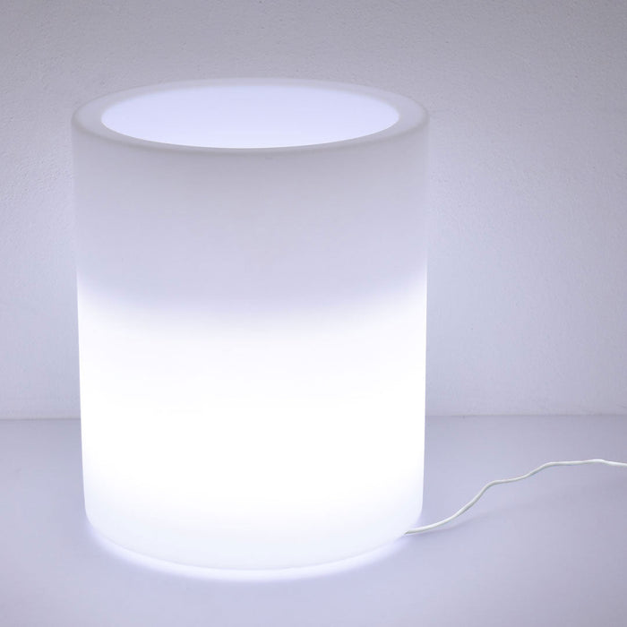 Vaso Luminoso da Esterno 35x42 cm In Polietilene Rose Led Bianco Freddo