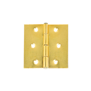 Cerniere quadre con spina fissa in ferro ottonato 30 x 30 mm. 2 pz.