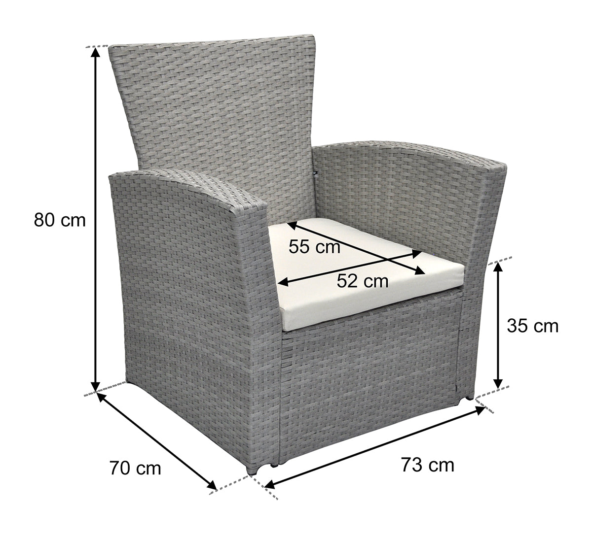 Salotto da giardino in rattan, set di divani da esterno in polyrattan tortora RT-A03ZB