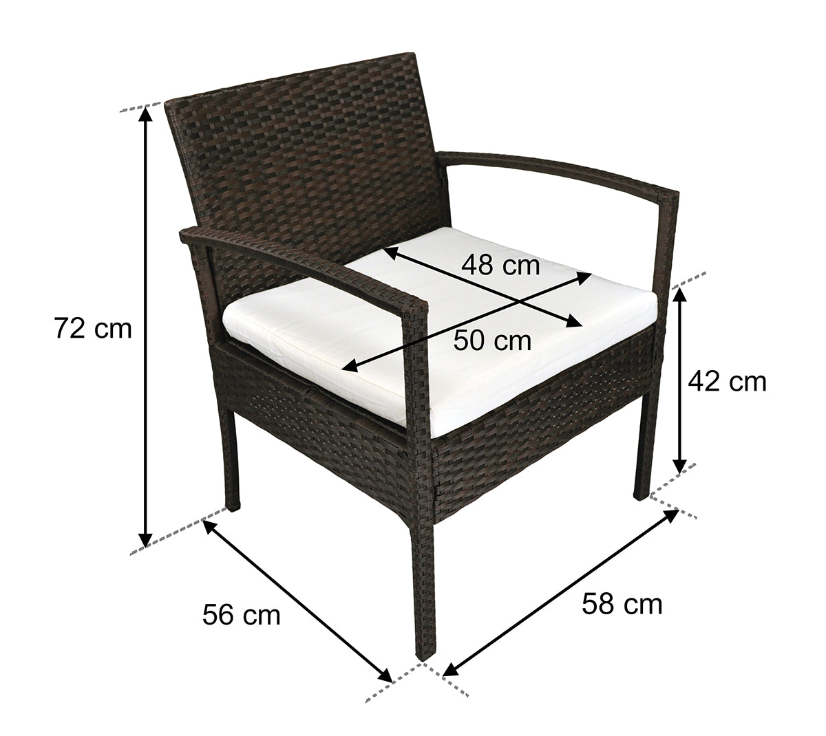 Salotto da giardino in rattan, set di divani da esterno in polyrattan marrone mod. Martino RT-M09ZB