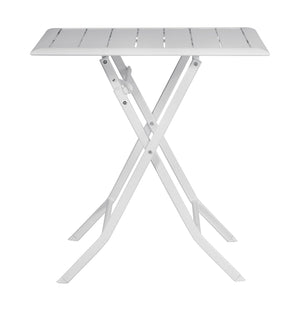 Tavolo Pieghevole da Giardino 60x60x72 cm Lucca in Alluminio Bianco