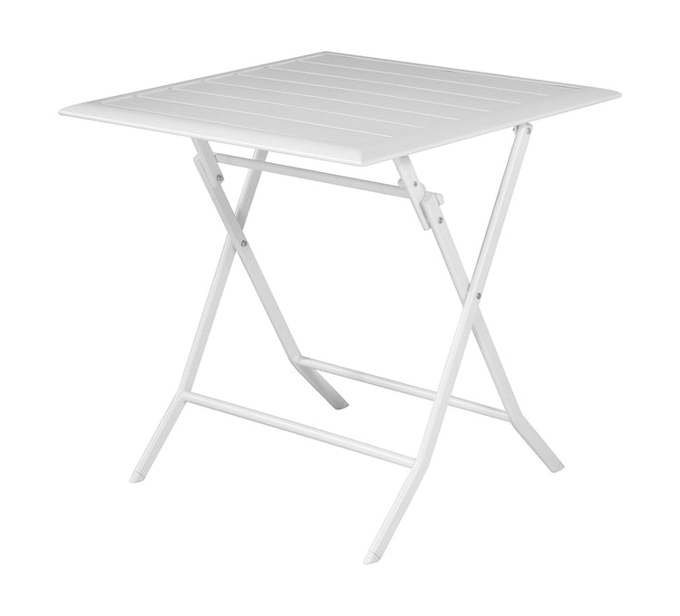 Tavolo Pieghevole da Giardino 60x60x72 cm Lucca in Alluminio Bianco