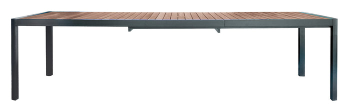 Tavolo Allungabile da Giardino 200/300x100x76 cm Lanzarote in Alluminio e Doghe in Teak Antracite