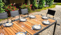 Tavolo Allungabile da Giardino 200/300x100x76 cm Lanzarote in Alluminio e Doghe in Teak Antracite