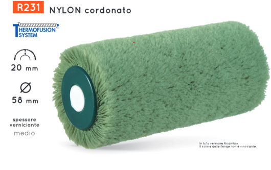 RULLO NYLON CORDONATO - MITO CINQUESTELLE - mm 200/58 VERDE - MP7