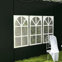 Set 2 Pareti Laterali per Gazebo 3x3m e 3x6m con Finestre 293x193 cm in PE e Plastica Verde