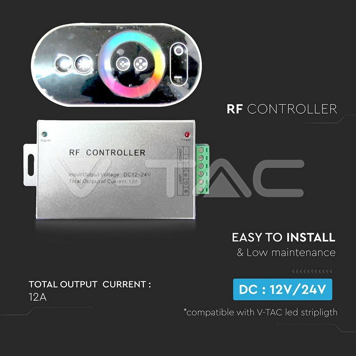 V-TAC VT-2405 Radio Centraliana Controller per Striscia LED RGB con Telecomando Touch SKU 3312