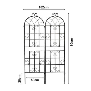 Traliccio Barrea a 2 Pannelli per Piante Rampicanti 180 x 50 cm Nero casa.pro