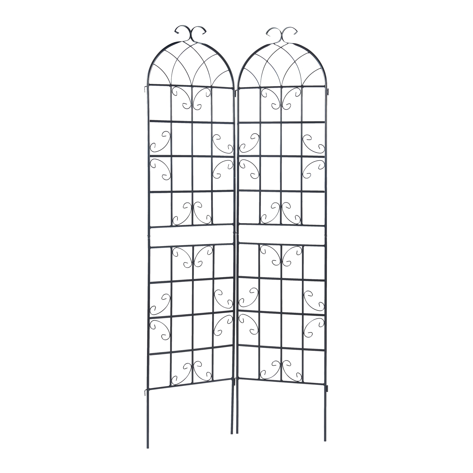 Traliccio Barrea a 2 Pannelli per Piante Rampicanti 220 x 50 cm Nero casa.pro