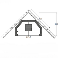 Camino legna prefabbricato refrattario focolare aperto m140 ref riscaldamento