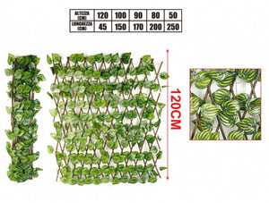 Recinzione Estensibile con Foglie Artificiali Di Auguria 120X45cm