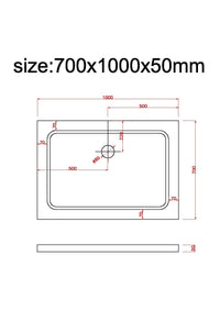 Piatto Doccia Rettangolare Ribassato In Abs H 5cm Con Piletta Inclusa 70x100