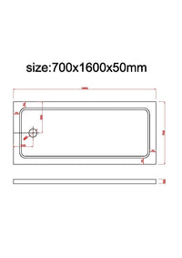 Piatto Doccia Rettangolare Ribassato In Abs H 5cm Con Piletta Inclusa 70x160