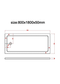 Piatto Doccia Rettangolare Ribassato In Abs H 5cm Con Piletta Inclusa 80x180